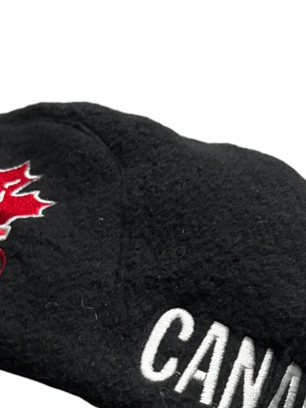 Vintage Roots Canada Olympics Black Hat Poor Boy Cap Fleece Nagano Japan 1998 - Picture 5 of 8